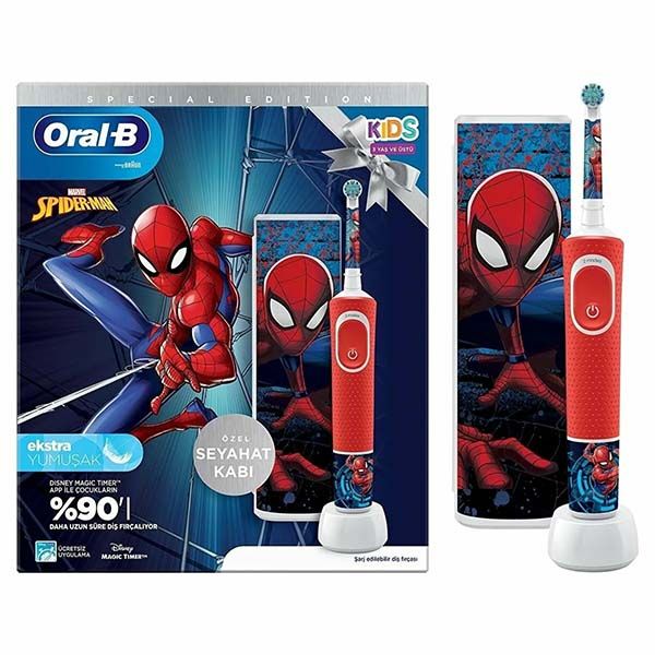 مسواک برقی  کودک اورال بی مدل spider man